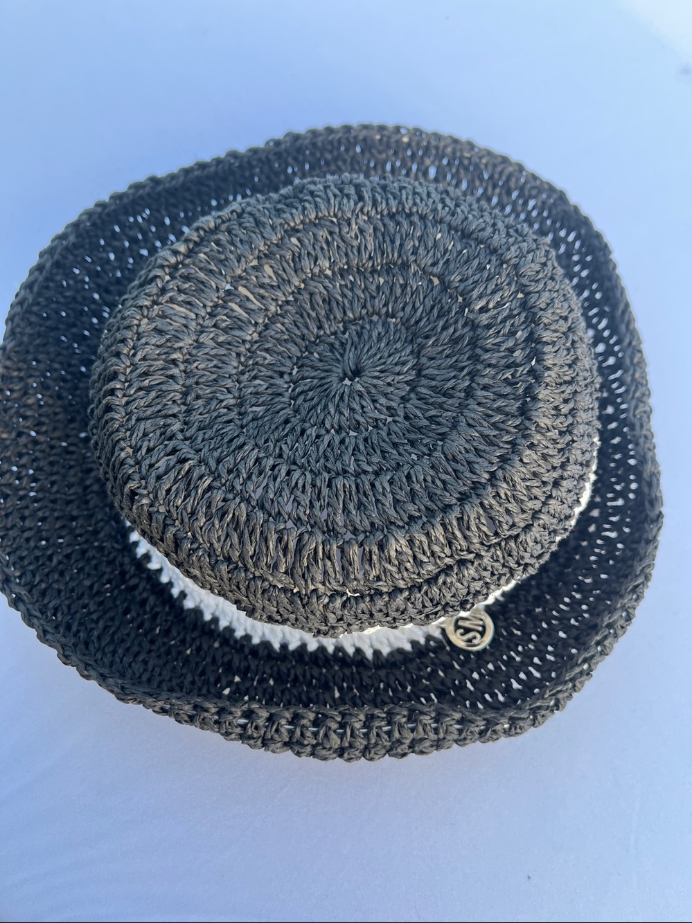 Steve Madden Black and White Crochet Bucket Hat